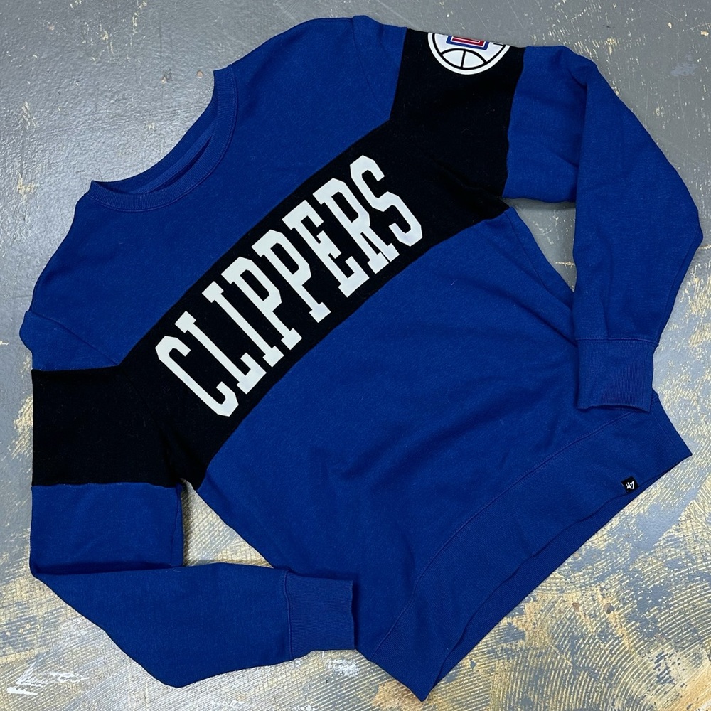 Los Angeles Clippers Fleece Pull Over Crew Neck Sweater NBA ‘47 Small Basketball